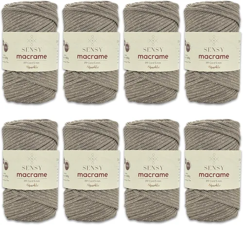 Miniatura 97 de Sensy - Cuerda de poliéster prémium de 0.197 in, 104 yardas, 100% polipropileno, cordón de macramé de 0.197 in, cuerda de ganchillo para bolsa
