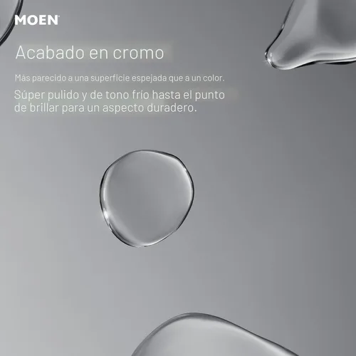 Miniatura 9 de Moen Idora - Grifo de lavabo de dos manijas con centro cromado y montaje de desagüe, 84115 Cromo