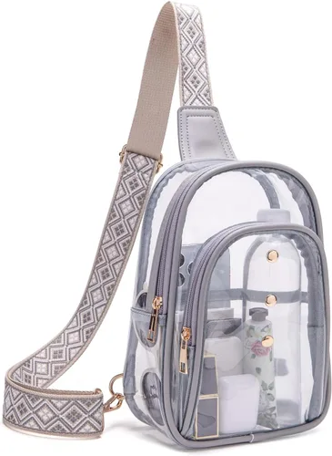 Miniatura 9 de Bolso bandolera transparente para eventos de estadio, bolsa cruzada para mujer, aprobada para estadios