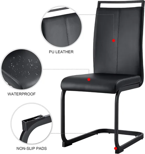 Miniatura 8 de Juego de mesa de comedor de mármol sintético para 6.71 pulgadas, juego de mesa de comedor moderno para 6 personas con mesa de vidrio y pedestal
