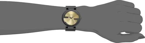 Miniatura 2 de Gucci Interlocking Collection Swiss Quartz Black Reloj para mujer (Modelo YA133314), Acero inoxidable amarillonegro, Movimiento de cuarzo