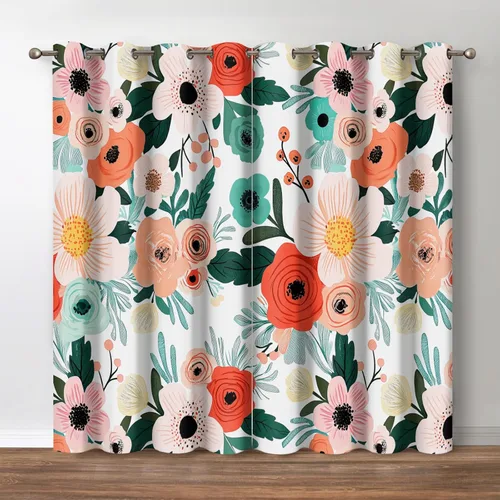 Miniatura 16 de Jekeno - Cortinas opacas de cine para dormitorio, sala de estar, carrete de película con estampado rojo y negro, con ojales, juego de 2 paneles, 52