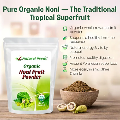 Miniatura 3 de Z Natural Foods Noni Fruit Powder - Superalimento orgánico crudo sin gluten sin OMG - Apoya la digestión saludable y la energía - Repleto