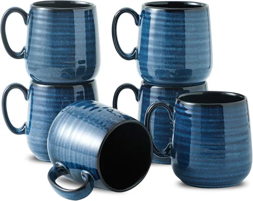 Miniatura 24 de HASENSE Tazas pequeñas de café de 8 oz, juego de 4 tazas de capuchino de cerámica, taza de café expreso con asa para café con leche, té, leche