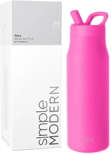 Miniatura 41 de Simple Modern Botella de agua con tapa de pajilla Termo de acero inoxidable aislado Botellas de agua reutilizables para viajes para gimnasio