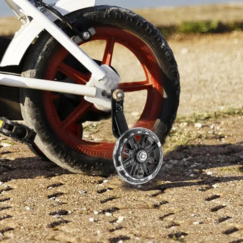 Miniatura 7 de Garneck Ruedas de entrenamiento de bicicleta, ruedas estabilizadoras de bicicleta, rueda de bicicleta intermitente silenciosa para con soporte de 12