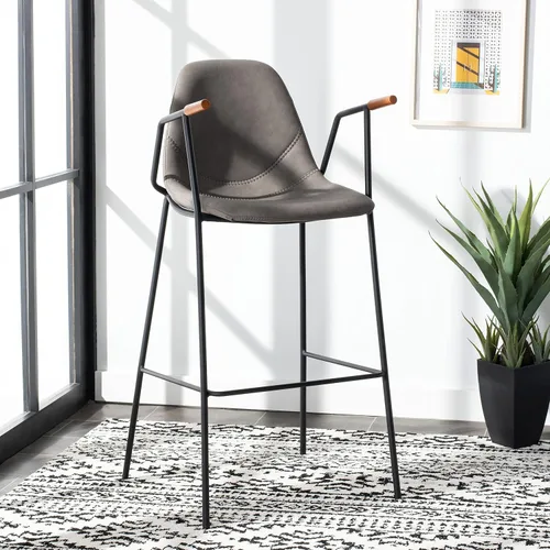 Miniatura 2 de Safavieh Home Collection Tanner Taburete de bar gris ceniza Mid-Century