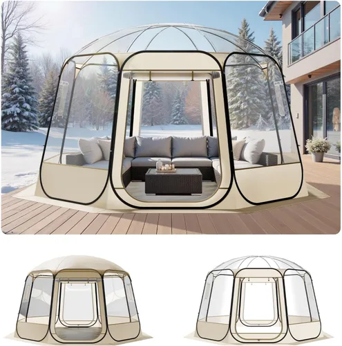 Miniatura 12 de VEVOR Pop up Sports Tent, 8 Sizes Optional Clear Bubble Tent for 1-6 Person, Waterproof Outdoor Pod with Floor Mat & Top Cover, Garden Igloo Dome