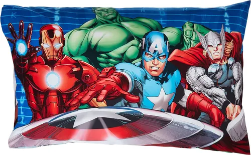 Miniatura 6 de Marvel Avengers - Juego de 2 fundas de almohada de superhéroes reversibles, Spiderman Capitán América, Hulk Iron Man, ropa de cama de microfibra