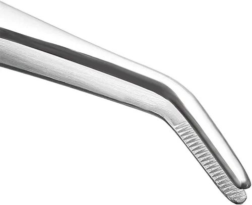 Miniatura 3 de Pinzas de acero inoxidable de 7 pulgadas con punta dentada curvada, pinzas multiusos para reparación de manualidades, paquete de 2
