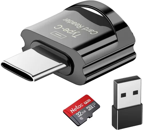 Miniatura 11 de BorlterClamp - Lector de tarjetas micro SD USB C (paquete de 2 unidades), lector de tarjetas de memoria OTG TF compatible con laptop, MacBook