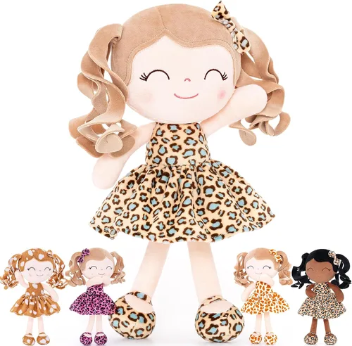 Miniatura 28 de Gloveleya Muñeca Baby Dolls Soft Rag Doll Baby Girl Regalos Curly Spring Girl - Naranja 9 pulgadas