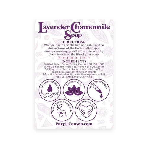 Miniatura 5 de Purple Canyon Caja de regalo de 6 piezas de lavanda para baño a cama Bombas de baño, jabón y mantequilla corporal infundidas con magnesio
