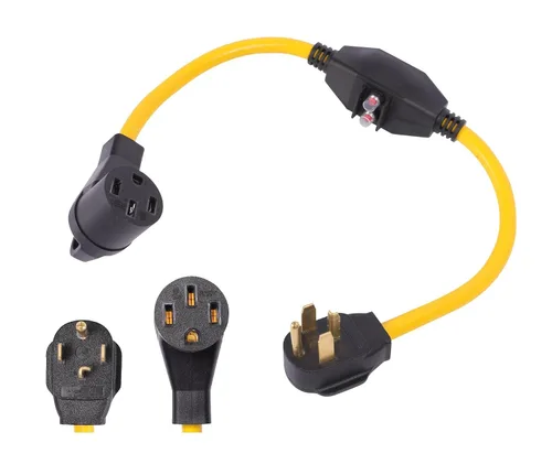 Miniatura 3 de ONETAK NEMA - Adaptador de cable de alimentación 14-30P a 14-50R, enchufe de 4 clavijas de 30 amperios a receptáculo hembra de 4 clavijas de 50