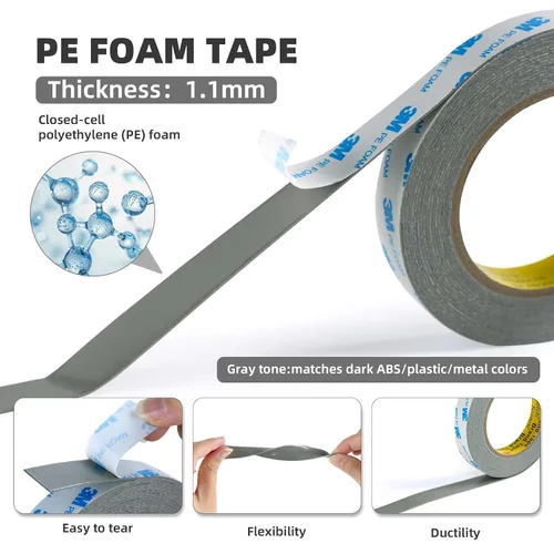 Miniatura 2 de 3M Cinta de espuma de doble cara de 0.39 pulgadas x 20 pies, extraíble, sin daños, cinta de pared de doble cara, cinta de montaje de espuma