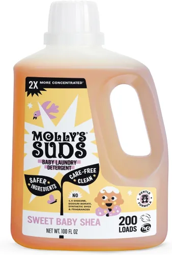 Miniatura 7 de Detergente líquido Molly's Suds para ropa de bebé Elimina leche de fórmula, caca y manchas de escupir Extra suave para bebés, niños pequeños