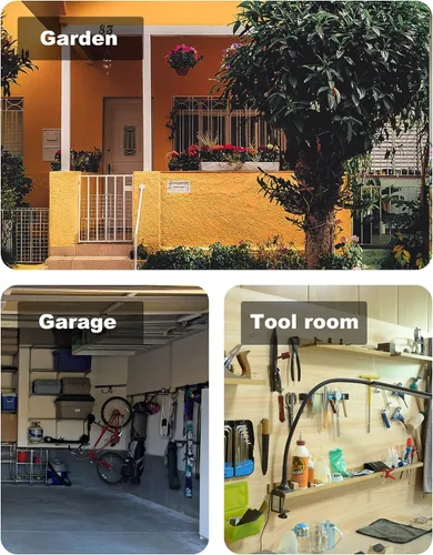 Miniatura 7 de Ganchos de almacenamiento de pared ajustables de acero inoxidable con revestimiento antideslizante para motosierras, bicicletas, herramientas
