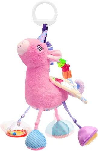 Asiento de coche y cochecito de juguete para niña, peluche sensorial musical con sonajero y espejo, juguetes para bebés de 0 a 12 meses, juguetes