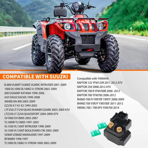 Miniatura 5 de AHL Relé solenoide de arranque para Suzuki LT-Z250 LTZ250 Quadsport 2004-2009 ATV / LTF250 LT-F250 Quad Runner Ozark 2003-2009 ATV