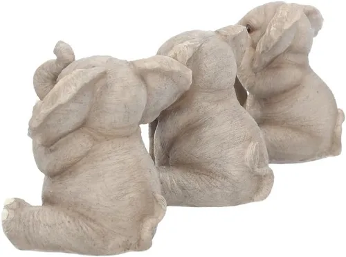 Miniatura 3 de Nemesis Now Figura de tres elefantes bebé, 4.7 in, color gris