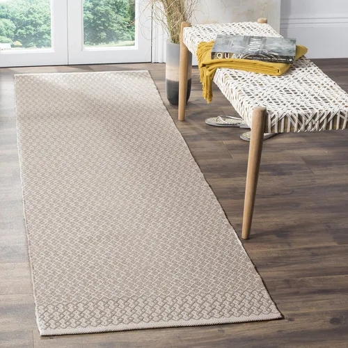 Miniatura 7 de SAFAVIEH Colección Montauk - Alfombra decorativa de 2 pies 3 pulgadas x 4 pies, color marfil y negro, hecha a mano de algodón estilo bohemio rural