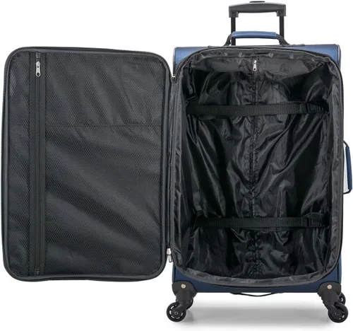 Miniatura 3 de U.S. Traveler Aviron Bay - Equipaje extensible con ruedas giratorias, Azul marinoflor y brillo), US08125N