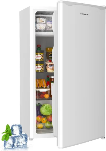 BANGSON Mini refrigerador con congelador, 3.2 pies cúbicos, refrigerador pequeño de una sola puerta, eficiente en energía, bajo ruido, refrigerador
