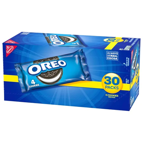 Miniatura 15 de OREO - Galletas de sándwich de chocolate, 30 paquetes de snack de 1.59 oz