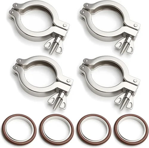 Miniatura 11 de 2 unids KF50 abrazadera de acero inoxidable 304 con anillo de centrado de acero inoxidable 304 KF50 con abrazaderas rápidas junta tórica