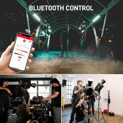 Miniatura 5 de GVM - Luz de video LED de 1200 W, kit de iluminación de película AIO 1200B, kit de iluminación de fotografía de 42800lux/9.8 ft con control DMX