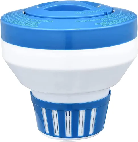Dispensador de cloro flotante, flotador de cloro/bromo para piscina, spa, clorador flotante de gran capacidad de 7 pulgadas y soporte de bromo para