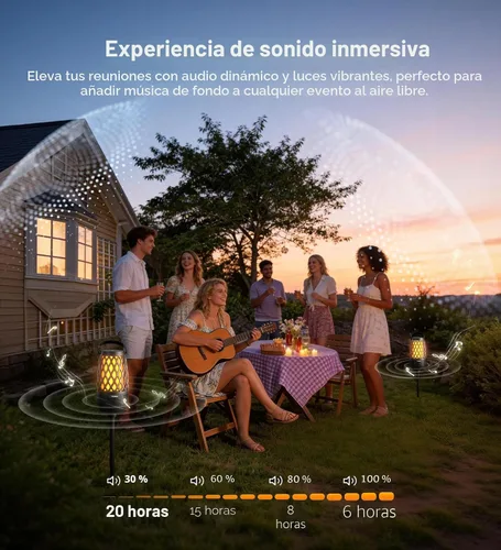 Miniatura 5 de Altavoces para exteriores, regalos para hombres, altavoz Bluetooth con luces, multisincronización, hasta 100 altavoces, emparejamiento automático