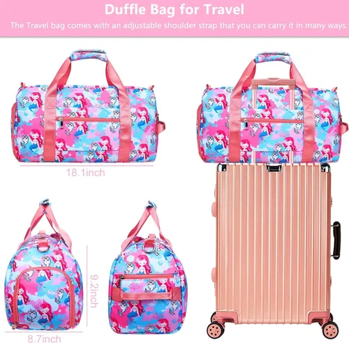 Miniatura 5 de Bolsa de lona para niñas, bolsas de gimnasio deportivas, bolsa de gimnasia, bolsa de viaje, bolsa de dormir con compartimento para zapatos