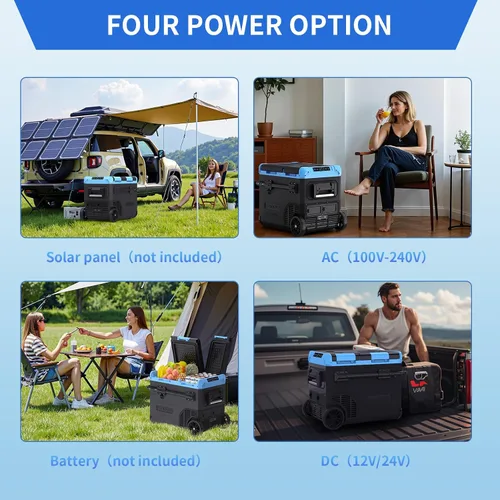 Miniatura 6 de Refrigerador Congelador para Automóvil de Doble Zona de 45L, -4℉~68℉, Enfriador con Compresor de 48Qt con Puerta Reversible, Manija de Metal, Ranura