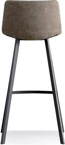 Miniatura 6 de Leick Home 10137BL/GR Taburete de bar tapizado de microfibra con base de acero, juego de 2, para encimeras de cocina elevadas, mesas altas y bares