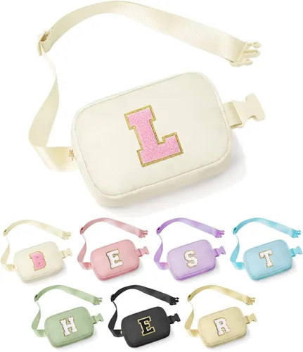 YOOLIFE - Cangureras cruzadas con iniciales, regalos de cumpleaños personalizados para mujeres, adolescentes, niñas, su madre, hija, hermana,