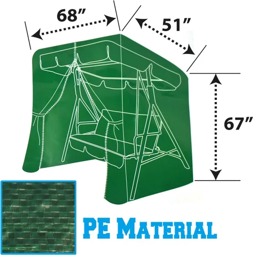 Miniatura 3 de BenefitUSA Cubierta de columpio de hamaca de 3 plazas para muebles de exterior Protector protector de porche (verde)
