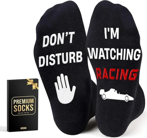 Miniatura 8 de VICRAZY Coche de Carreras, Calcetines de Coche Deportivo para Hombres, Mujeres - Regalos de Fórmula 1, Calcetines de Carreras, Rellenos de Media
