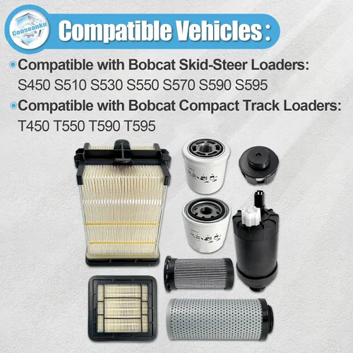 Miniatura 4 de 7343102 7319444 Kit de servicio de filtro de mantenimiento de 1000 horas compatible con Bobcat S450 S510 S530 S550 S570 S590 S595 T450 T550 T590