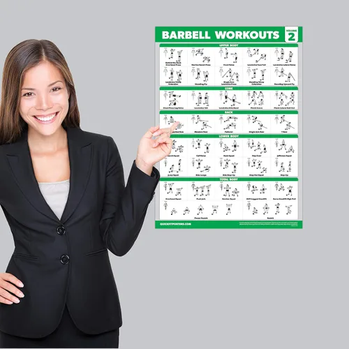 Miniatura 6 de Palace Learning Paquete de 3 pósteres de entrenamiento con barra volumen 1 y 2 + tabla de ejercicios de estiramiento, juego de 3 pósteres Laminado