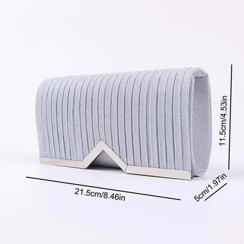 Miniatura 8 de Bolso de mano de moda para mujer, para carteras, boda, formal, graduación, barra vertical, plegable, bolso de mano