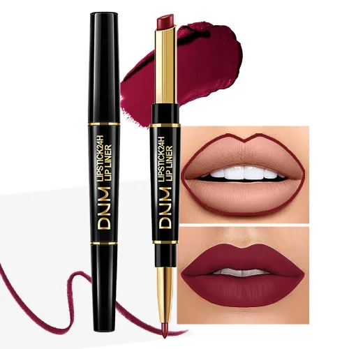 Miniatura 36 de evpct DNM Juego de 3 delineadores de labios y lápices de labios, ciruela morada, malva, rojo vino, para mujer, mate, larga duración de 24 horas