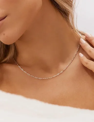 Miniatura 3 de 925 Sterling Silver Clasp Paperclip Chain 2345mm Necklace for Women Men Silver Link Chain Necklace for Women 16182022242630 Inches