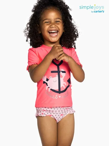 Miniatura 3 de Simple Joys by Carter's Toddlers and Baby Girls' 2-Piece Assorted Rashguard Sets