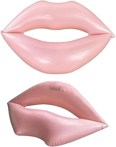 Flotador gigante para piscina de labios de natación – 43.3 x 31.5 pulgadas, flotador gigante de labios rosados, tumbona de agua para adultos, gran