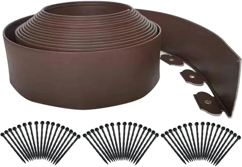 Miniatura 13 de Bordes de jardín de 1.5 pulgadas x 98 pies, bordes de paisaje negro con 150 estacas de plástico, valla flexible de bricolaje para paisajismo, cama