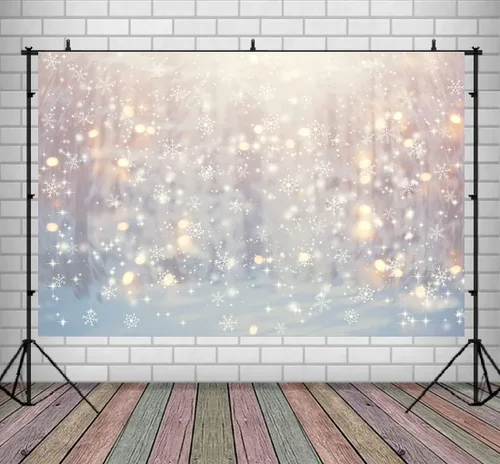 Miniatura 12 de Lofaris - Fondo de Navidad de Copo de Nieve Blanco Maravilloso de Invierno, Brillo de Navidad, Bokeh, Nieve, Decoraciones de Fiesta Familiar