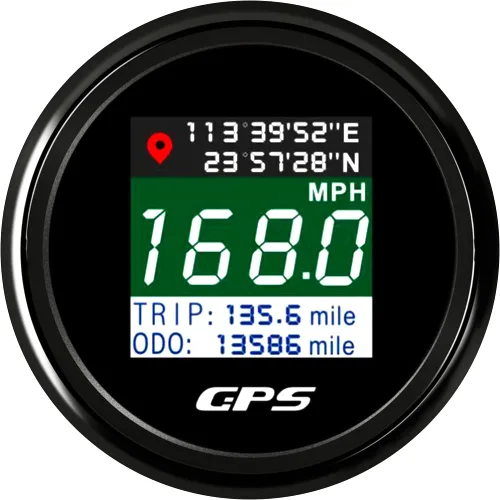 ARTILAURA Velocímetro GPS 2-1/16" 52mm Velocímetro GPS digital para embarcaciones, medidor de velocidad MPH Km/h Nudos, pantalla TFT, antena, Negro
