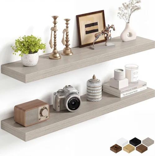 Miniatura 66 de Fun Memories Estantes flotantes de 16 pulgadas para pared, estantes de 8 pulgadas de profundidad para baño, dormitorio, cocina, montaje en pared