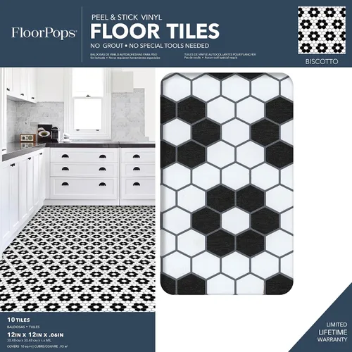 Miniatura 10 de FloorPops FP3931 Azulejos negros Biscotto adhesivos para el suelo